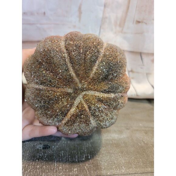 Shiny dark orange pumpkin Halloween fall Decor figure Harvest - Picture 7 of 7